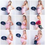 Fotos de una mamá embazara y después con su bebé recién nacido