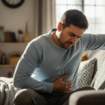 Hombre con dolor estomacal