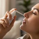 Usando spray nasal