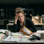 Fotografía editorial de persona real en entorno moderno sobre ¿Qué hacer cuando la ansiedad por comer interfiere con tu rutina